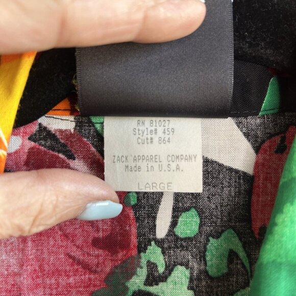 Saratoga Sport Vintage 80s Bold Floral USA Made Button Front Shirt Size Large - Picture 7 of 10